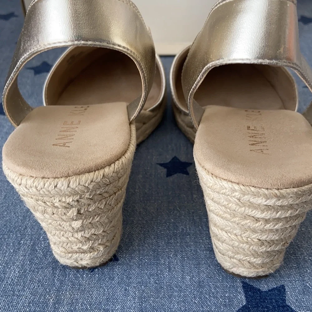 Anne Klein Akabril Tan Multi Espadrille sz 10 EUC